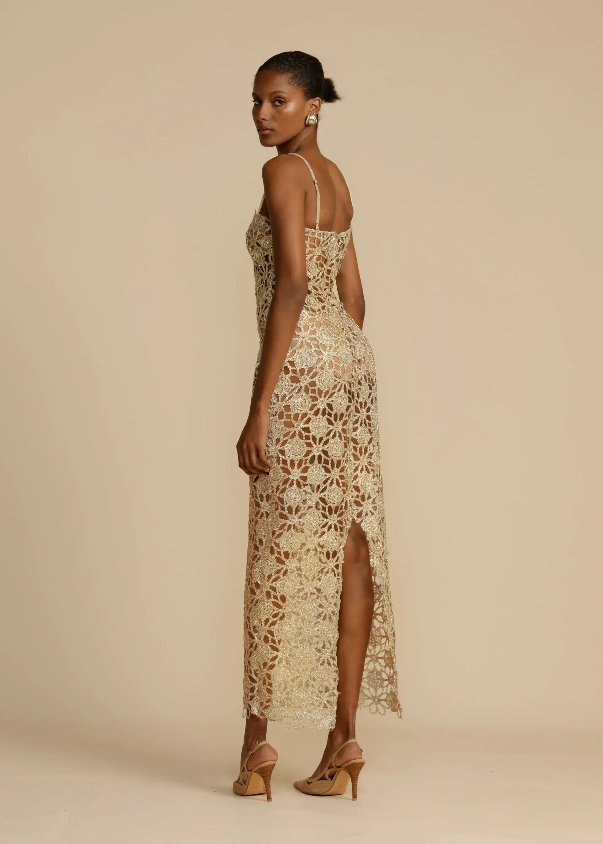 Jamie İşlemeli Dantel Maxi Elbise