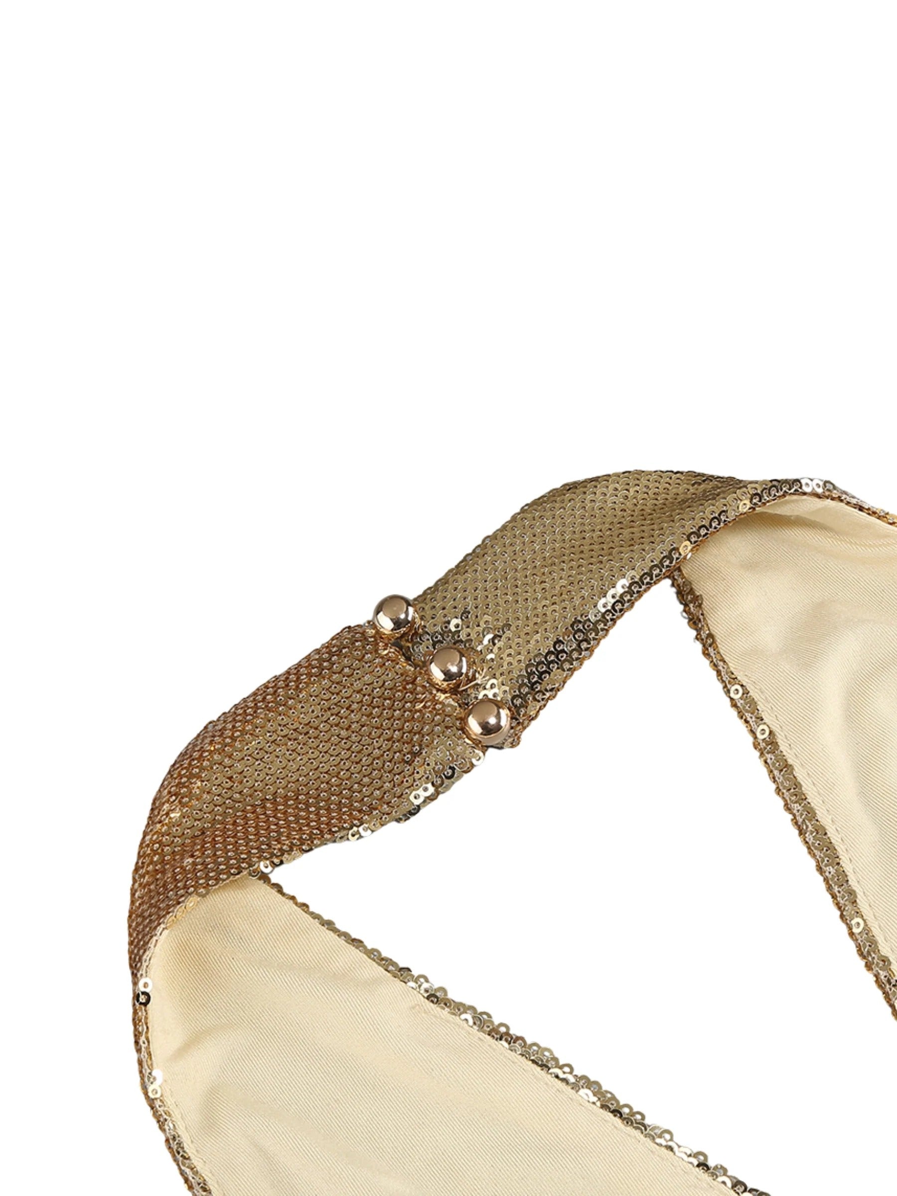 Kaislee Altın Payetli Sırtı Açık Tulum