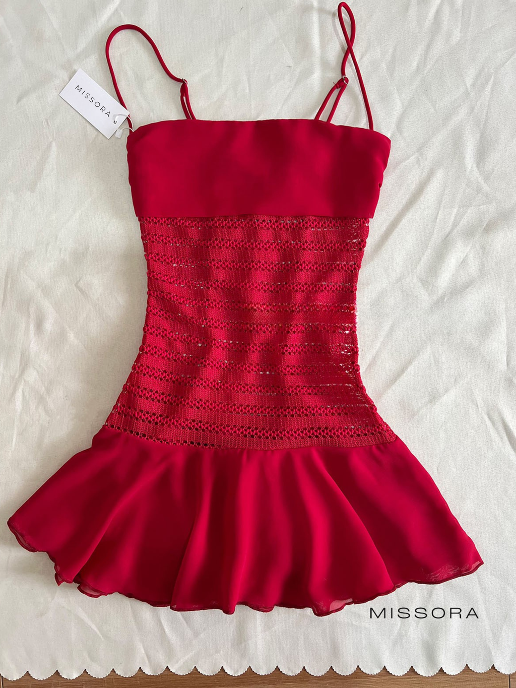 Makenzee Kırmızı Askılı Mini Elbise