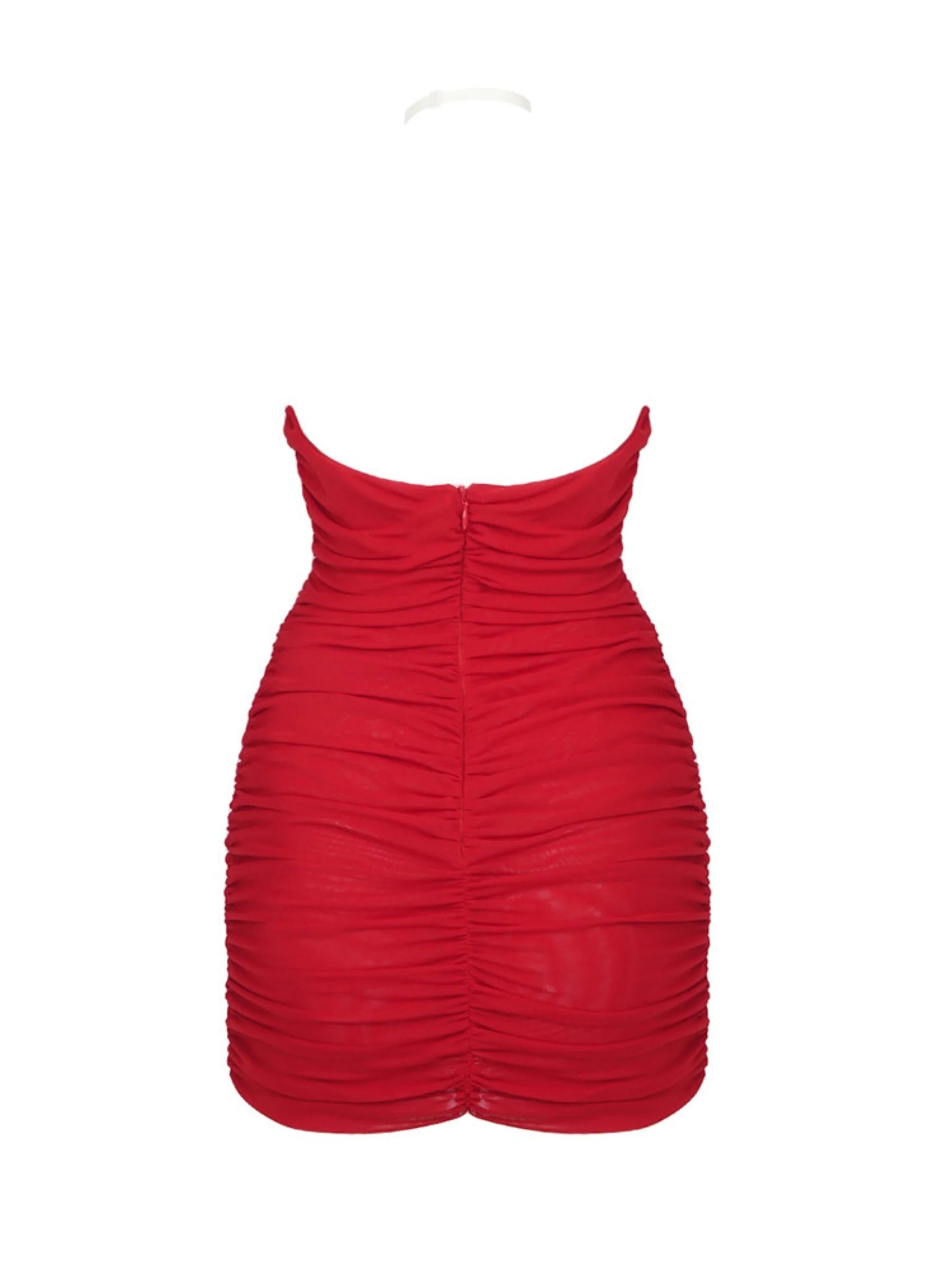 Scarlet Çiçek İşlemeli Dekolteli Mini Elbise