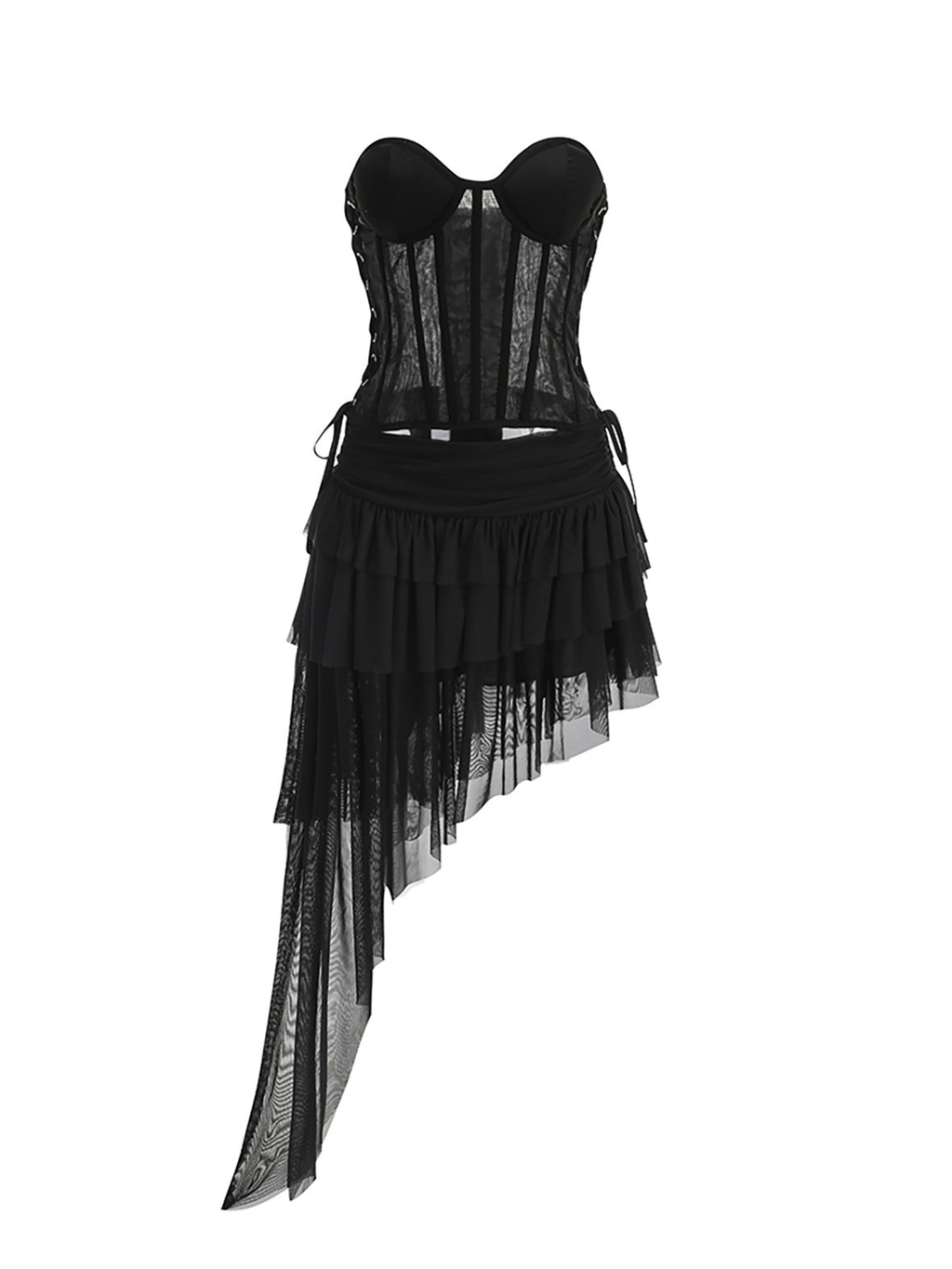 Freya Asimetrik Tül Etek & Korse Takımı