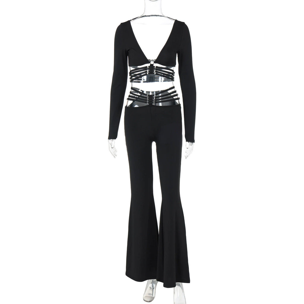 Kehlani Strappy Cut-Out Pantolon Takım - Siyah [Z80HWDQZ]