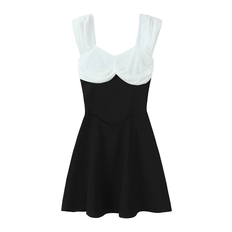 Arian File Detaylı Omuz Dekolteli Mini Elbise - Black [BZ5PDMOR]