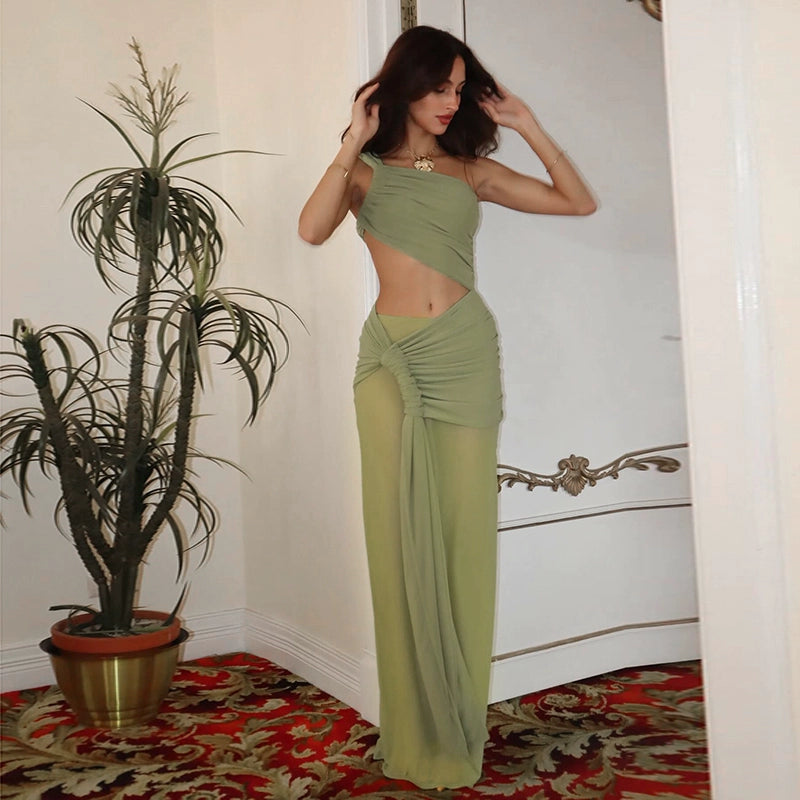 Oluwadarasimi Fransız Zarif Maxi Elbise - Green [QLJR9SHI]