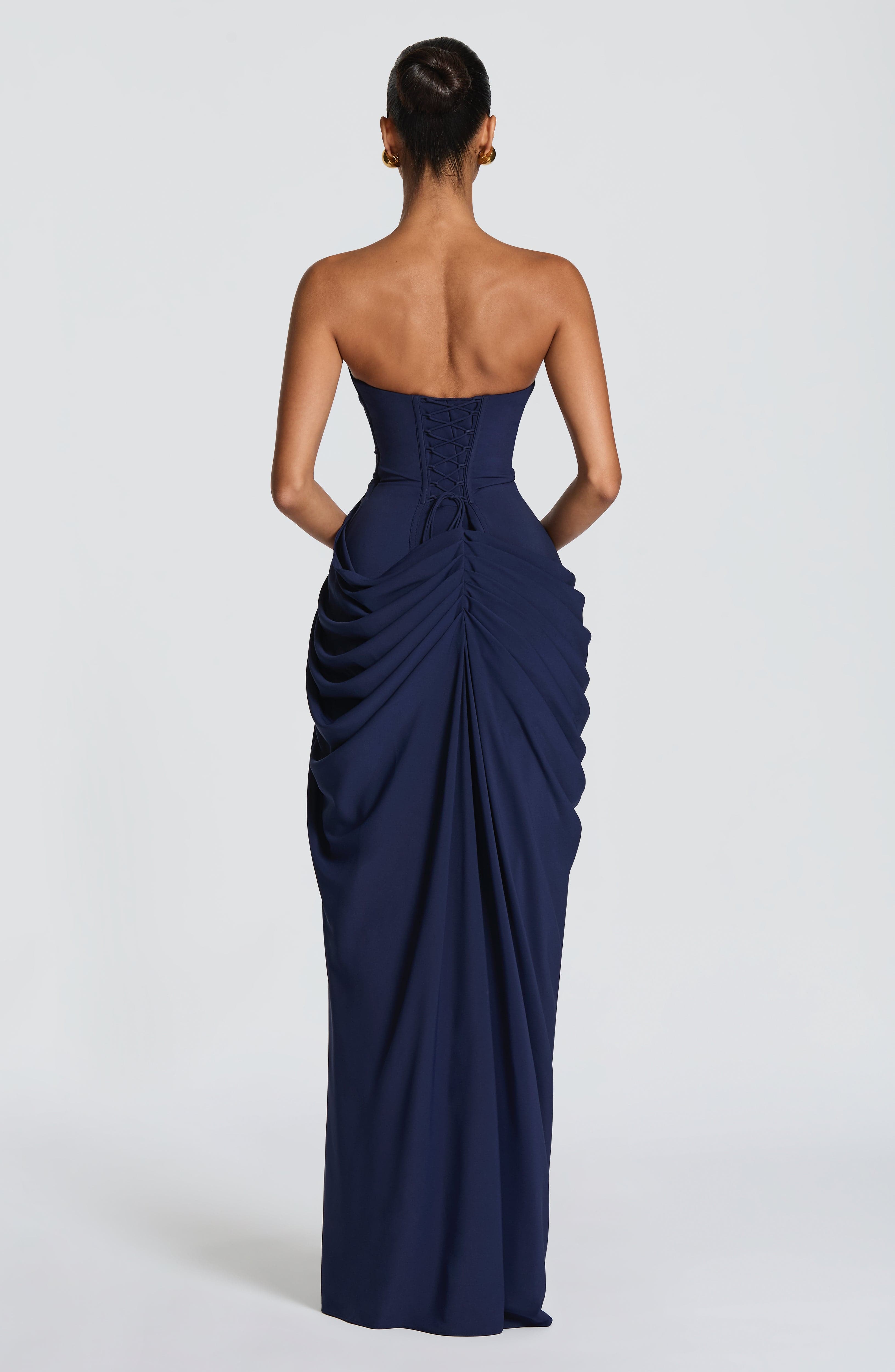 Saachi Draped Corset Maxi Dress – Missora