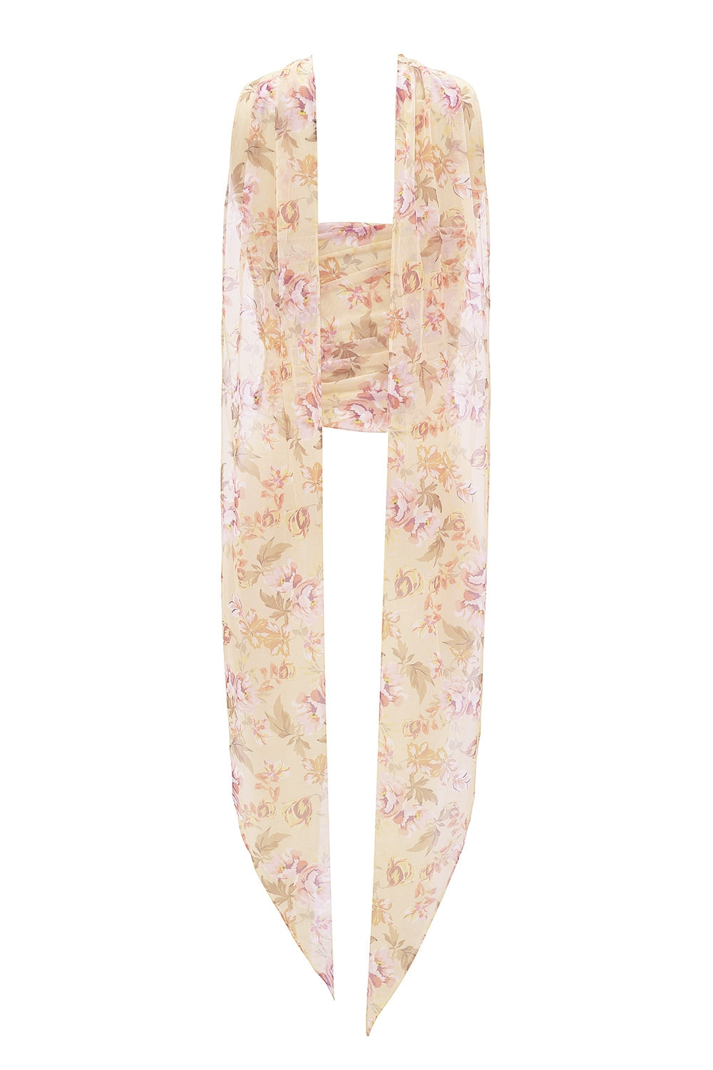 Leigha Çiçek Desenli Tül Etek & Korse Takım