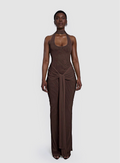 Maryanne Shimmering Halter Maxi Dress