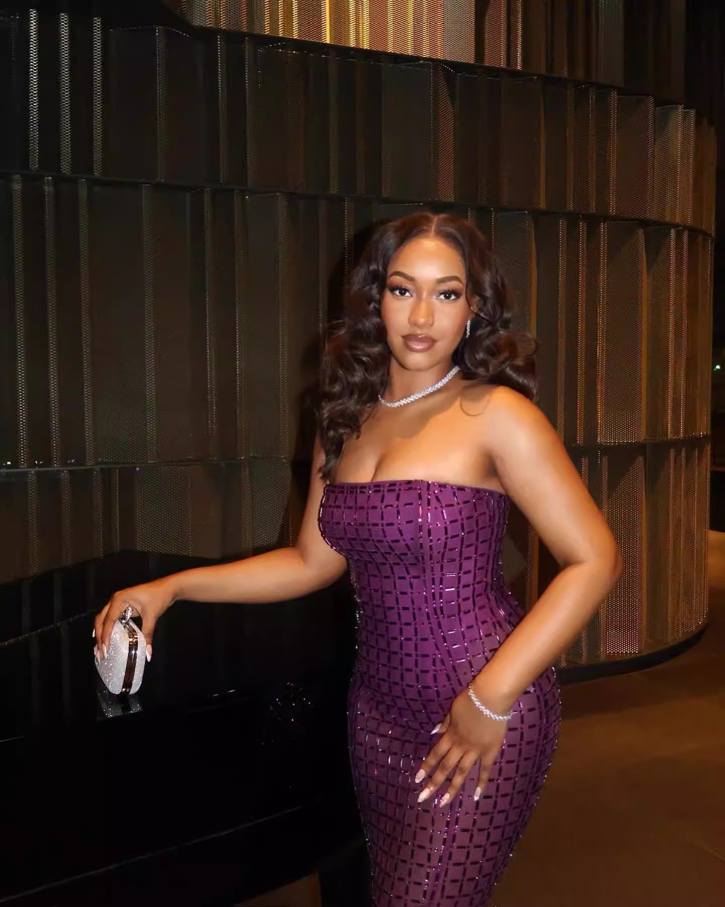 Maryjane Straplez Kristal İşlemeli Balık Elbise