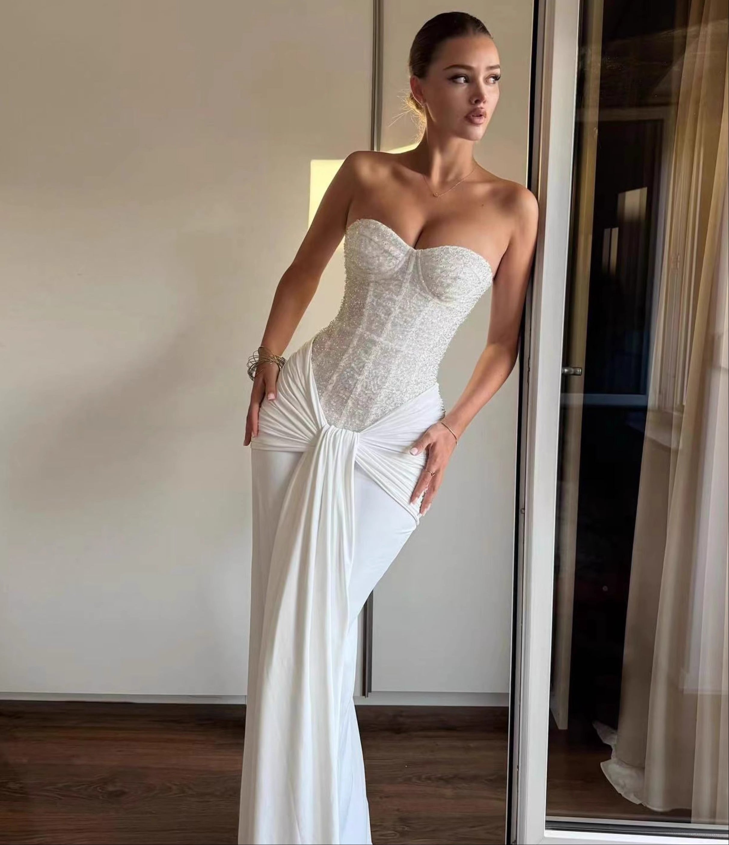 Lielle Payetli Korse Maksi Elbise