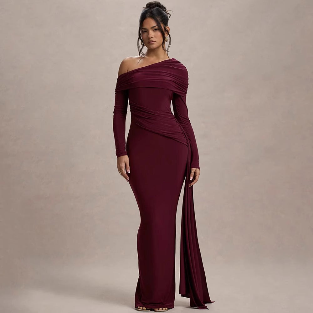 Jailah Tek Omuz Maksi Elbise