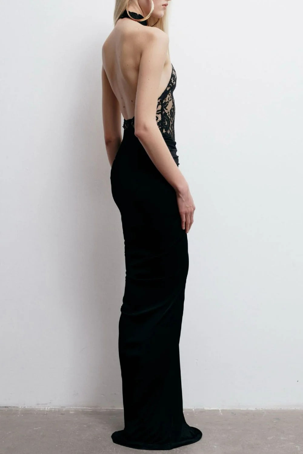 Chanel Dantelli Balık Etek Maksi Elbise