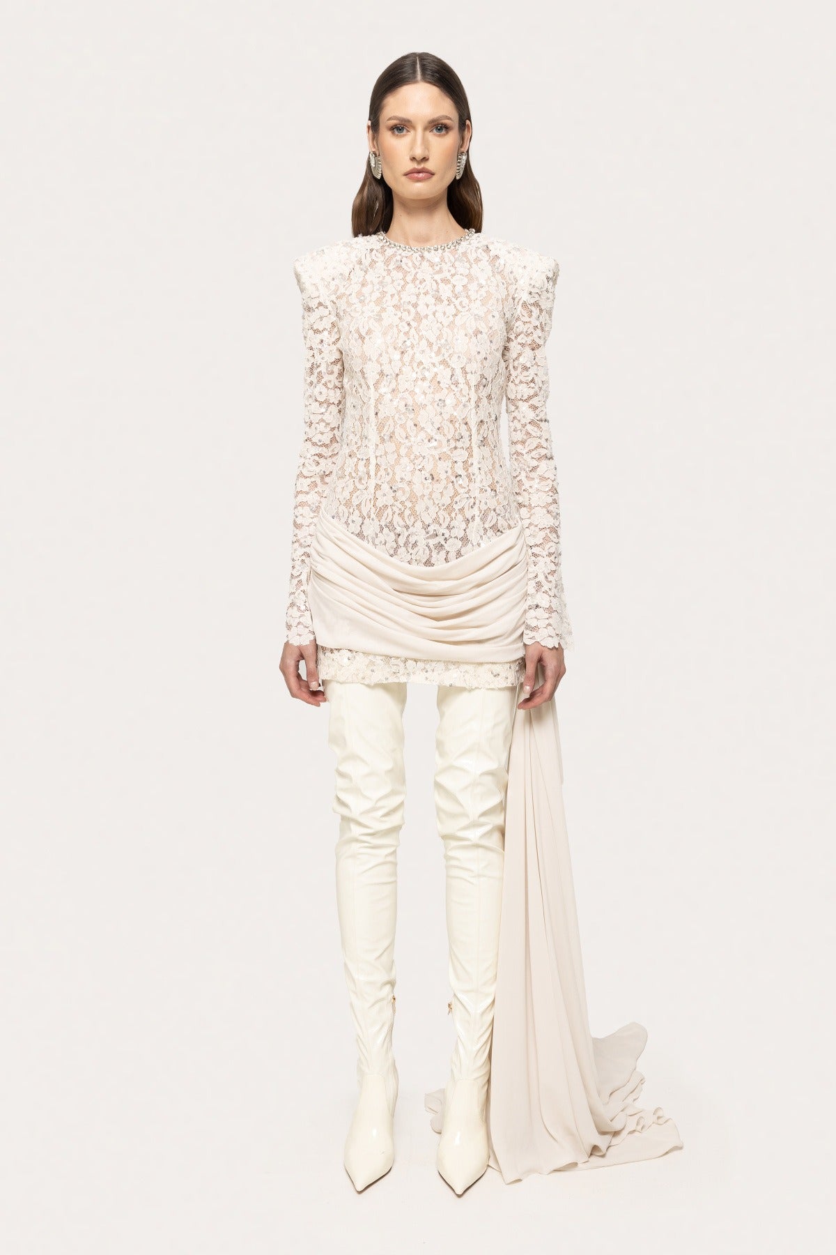 Dalyla Pul Payetli Dantel Mini Elbise