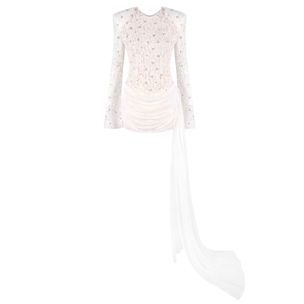 Dalyla Pul Payetli Dantel Mini Elbise