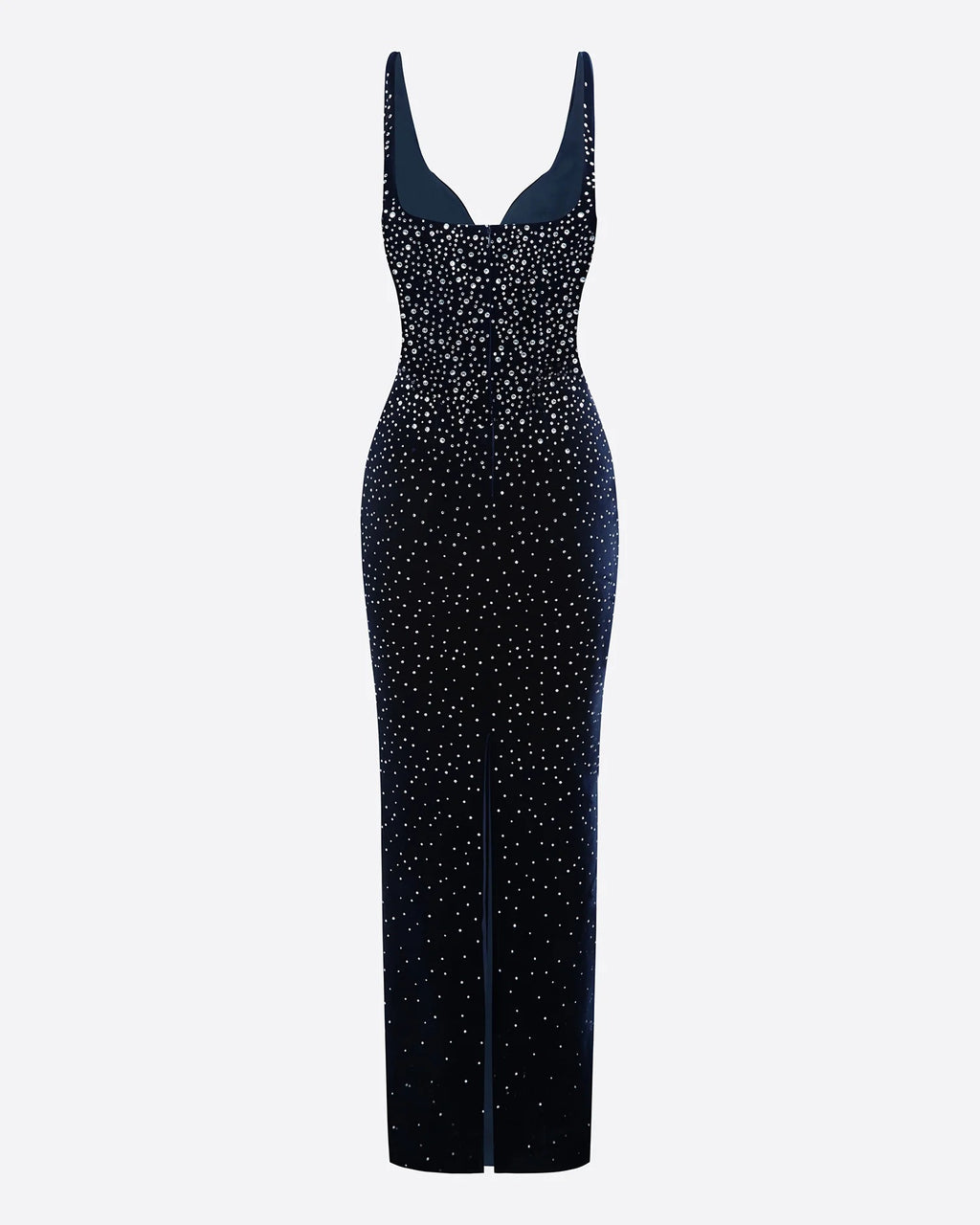 Alena Taş İşlemeli Kalp Yaka Maksi Elbise