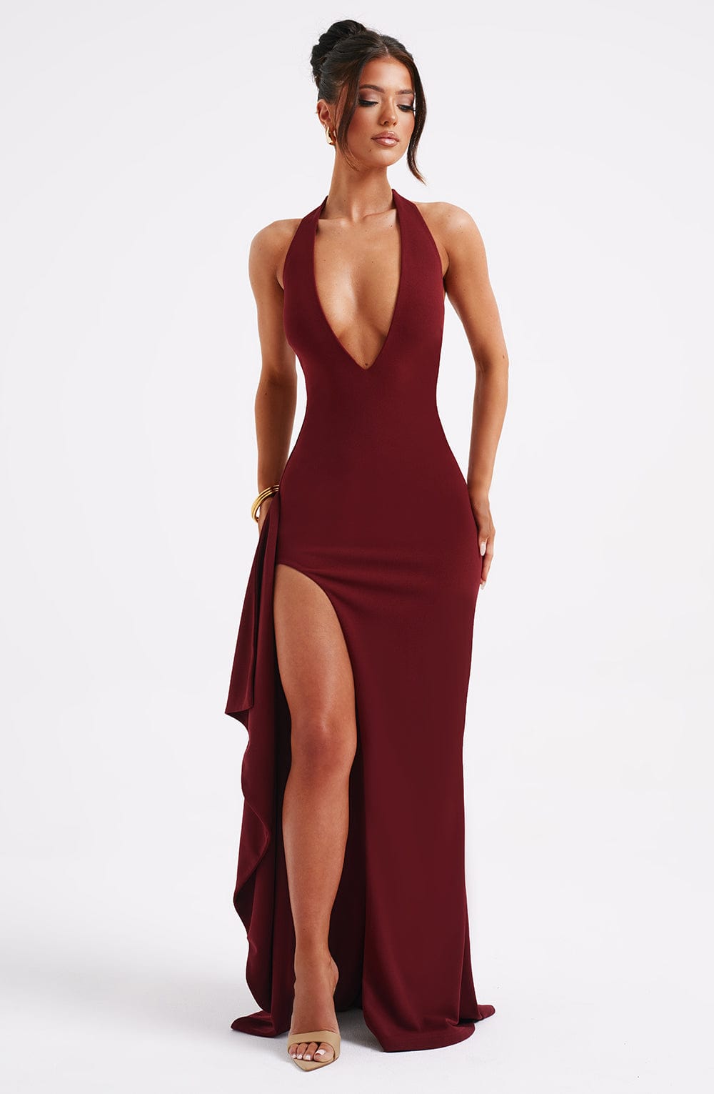 Missora Kaytlyn Ruffle Slit Maxi Dress