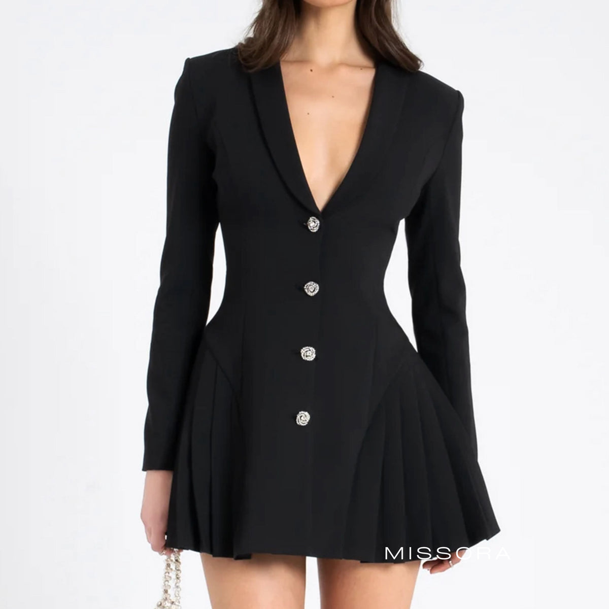 Aairah Pliseli Blazer Elbise [Q5651ZAR]