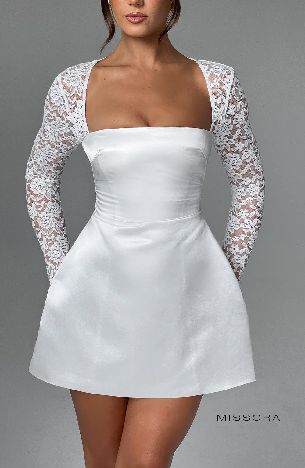 Missora Adaeze Lace Sleeve Mini Dress