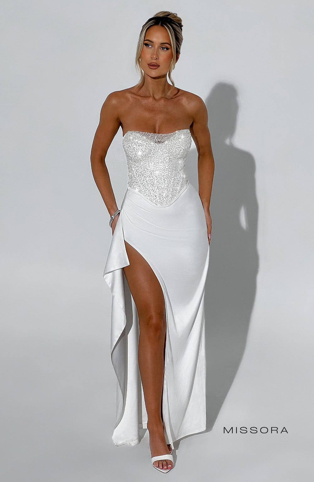 Missora Adler Draped Corset Maxi Dress