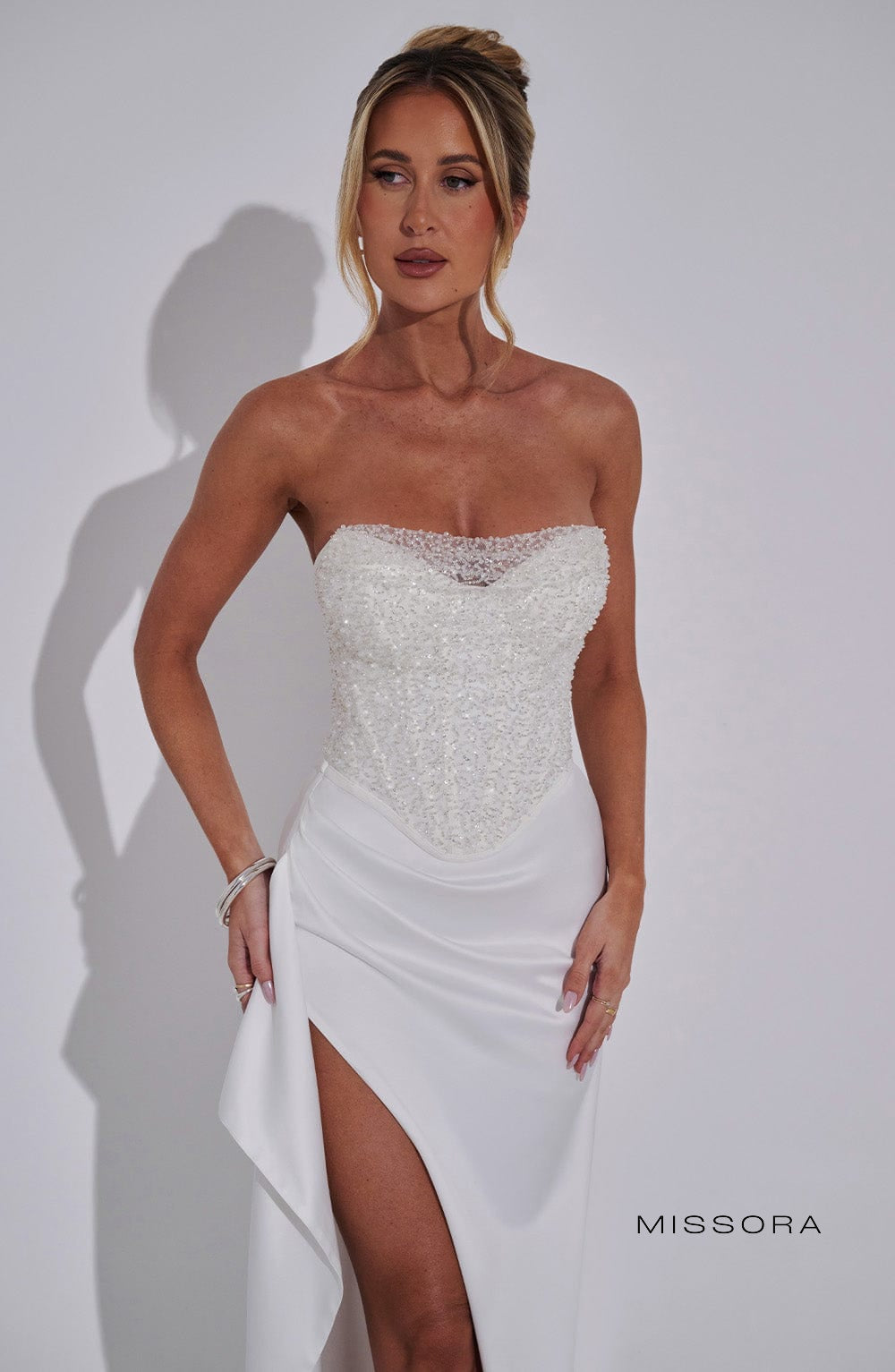 Missora Adler Draped Corset Maxi Dress