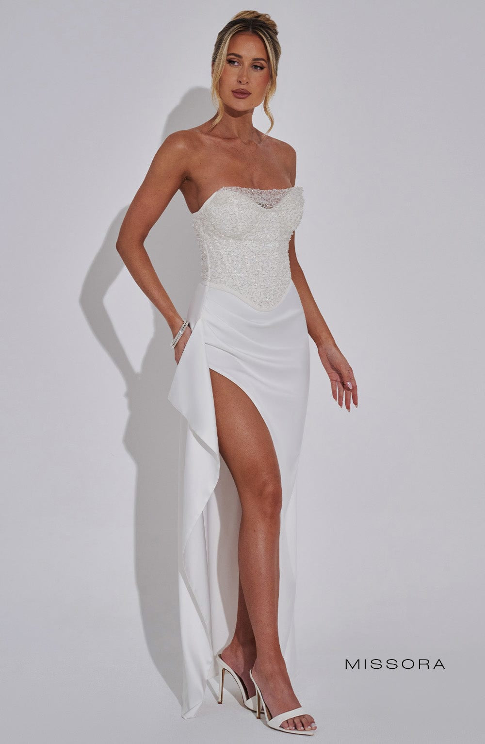 Missora Adler Draped Corset Maxi Dress