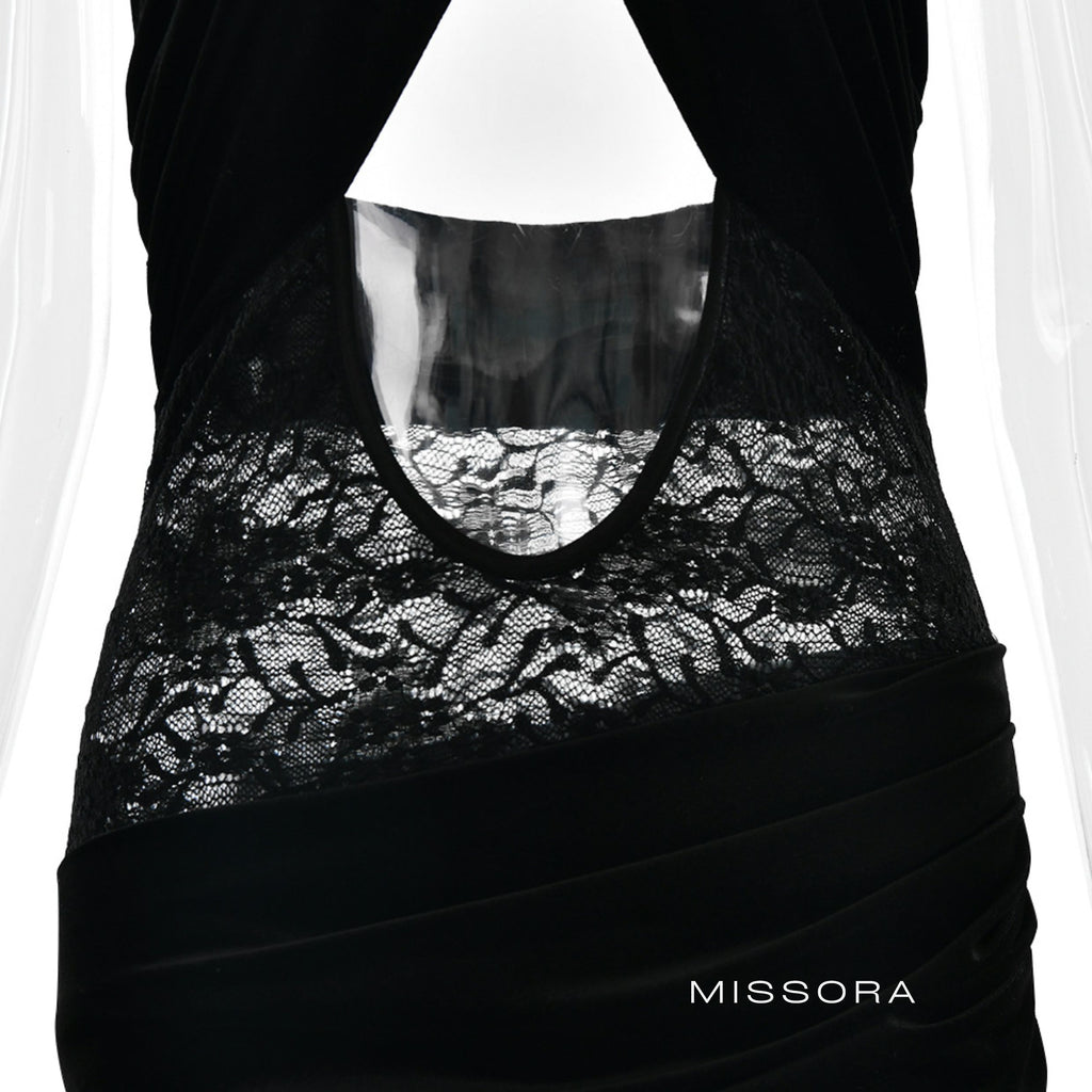 Aela Kadife Halter Midi Elbise [8KH7FB0R]