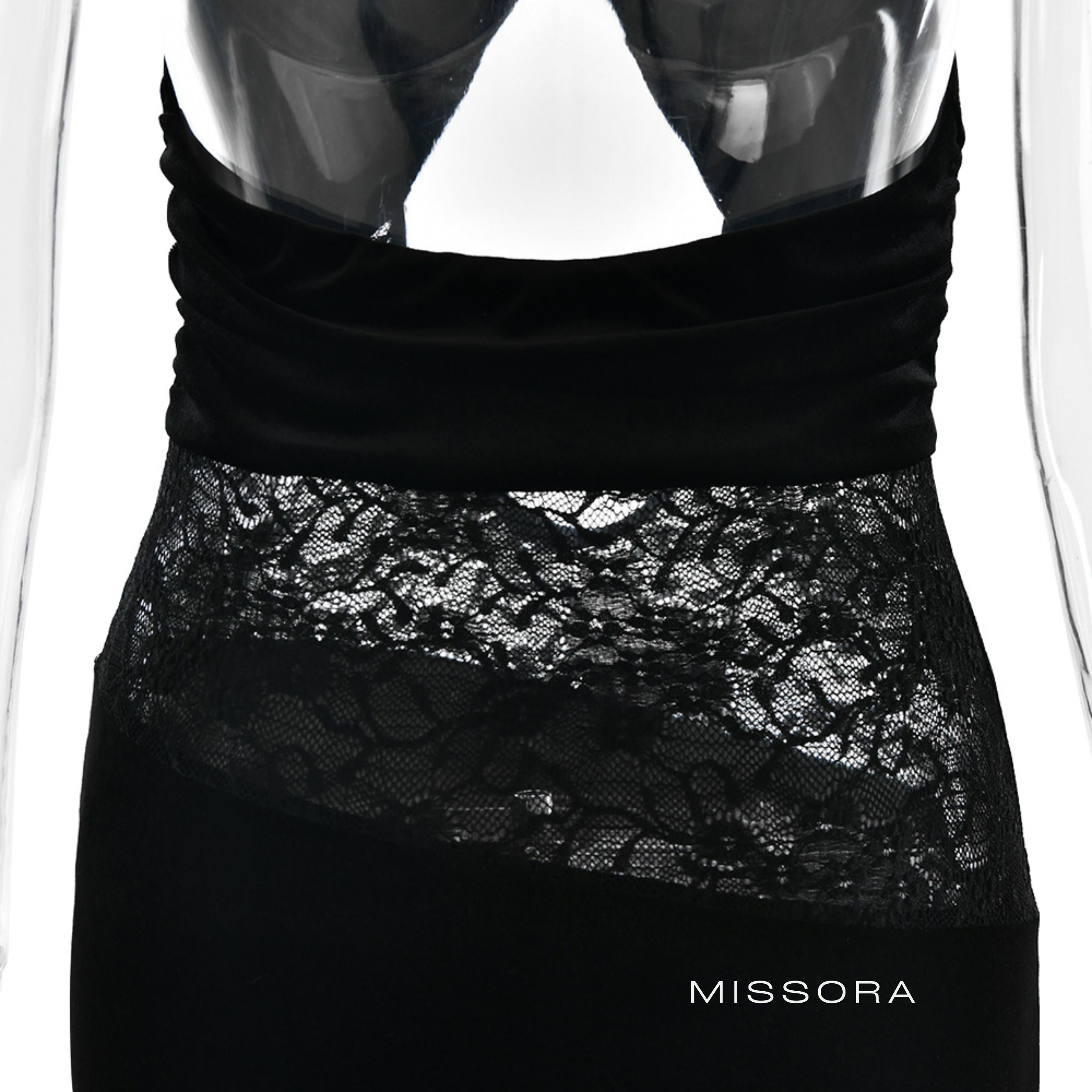 Aela Kadife Halter Midi Elbise [OVGD8USN]