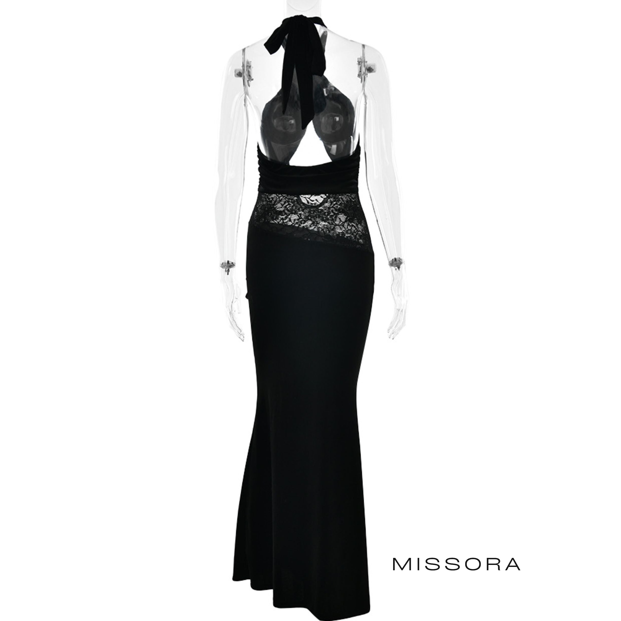 Aela Kadife Halter Midi Elbise [UGCF5F58]