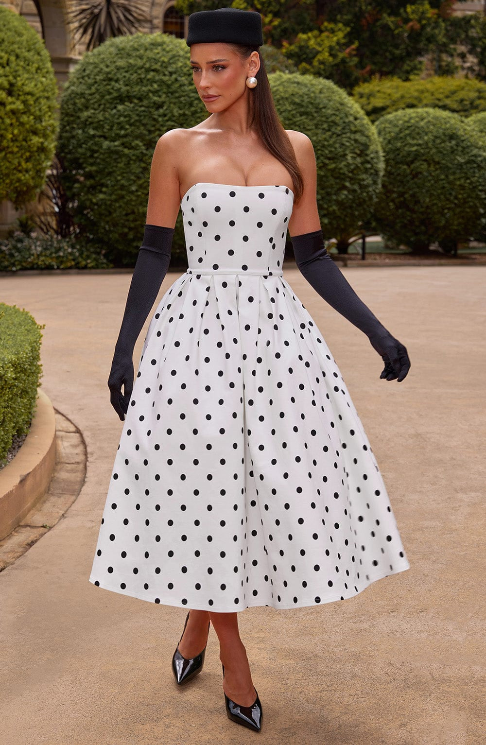 Missora Akshara Polka Dot Midi Dress
