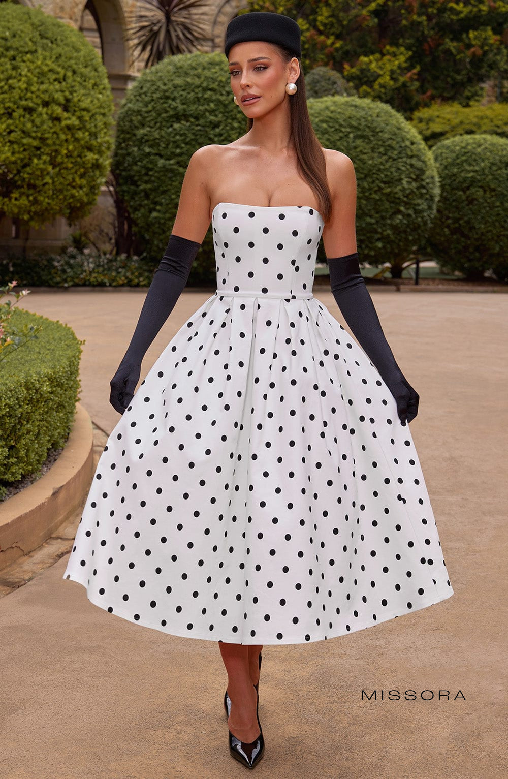 Missora Akshara Polka Dot Midi Dress