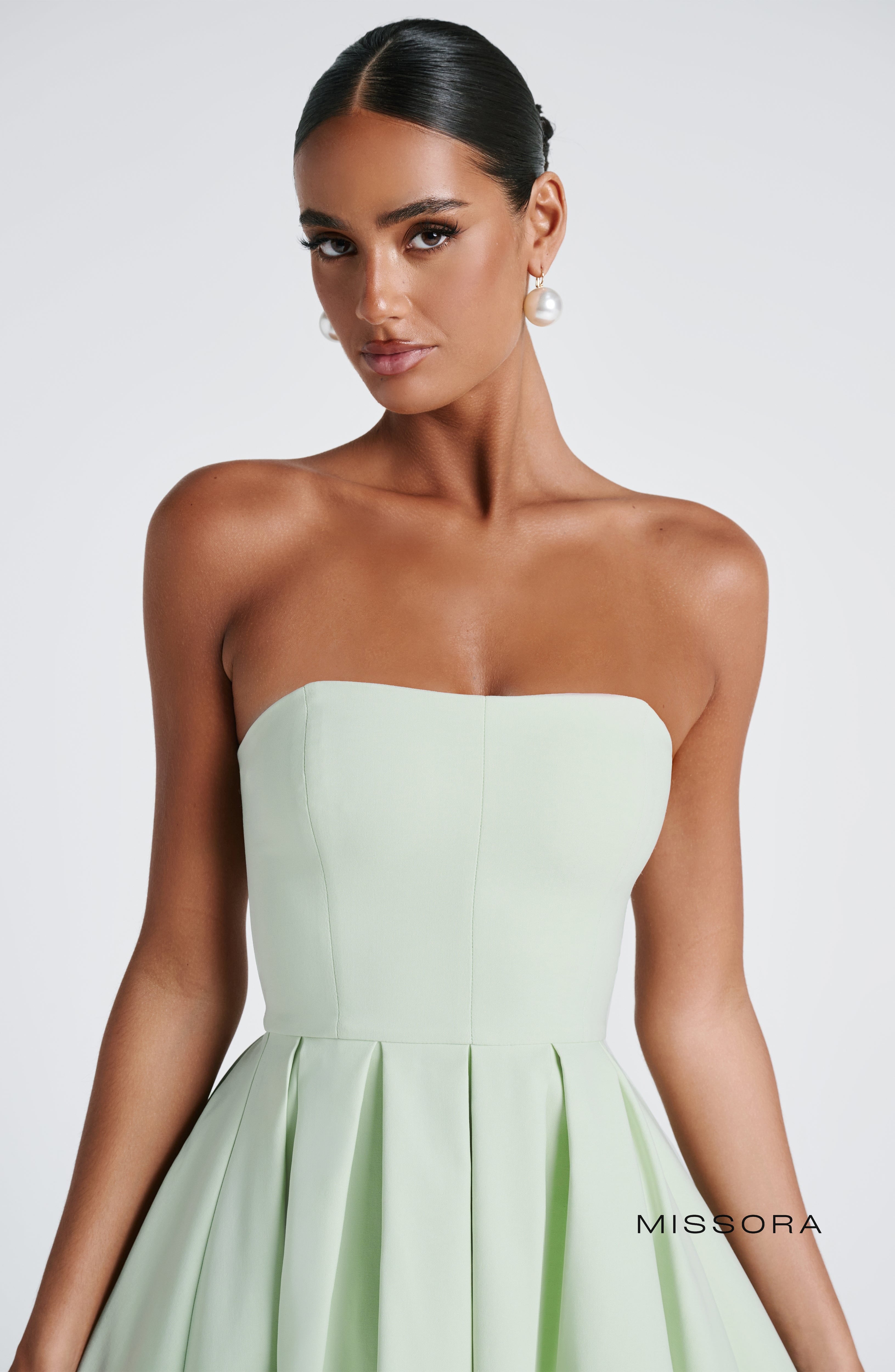 Missora Akshara Polka Dot Midi Dress - Mint