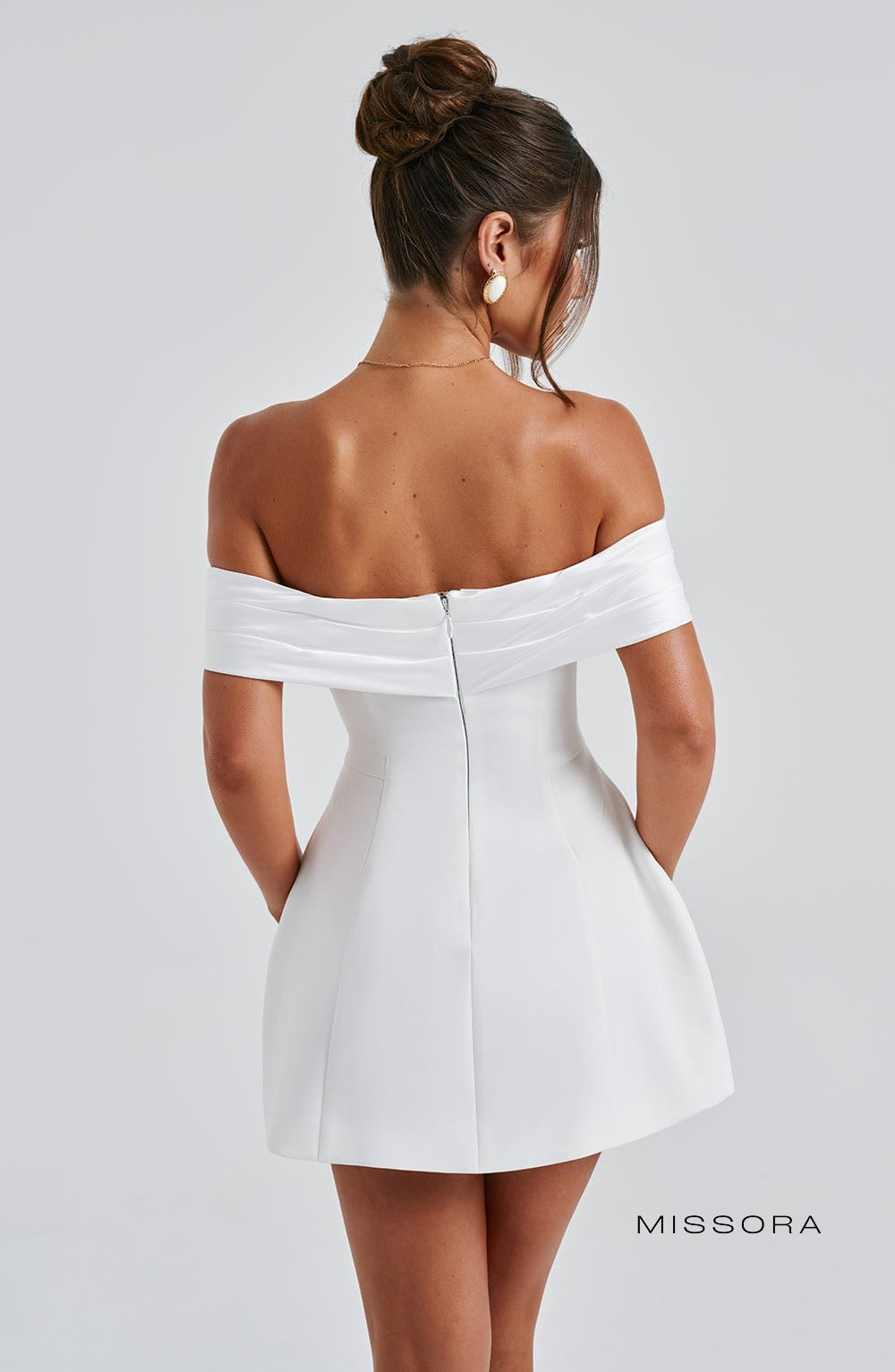 Missora Alanni Bardot Bubble Mini Dress