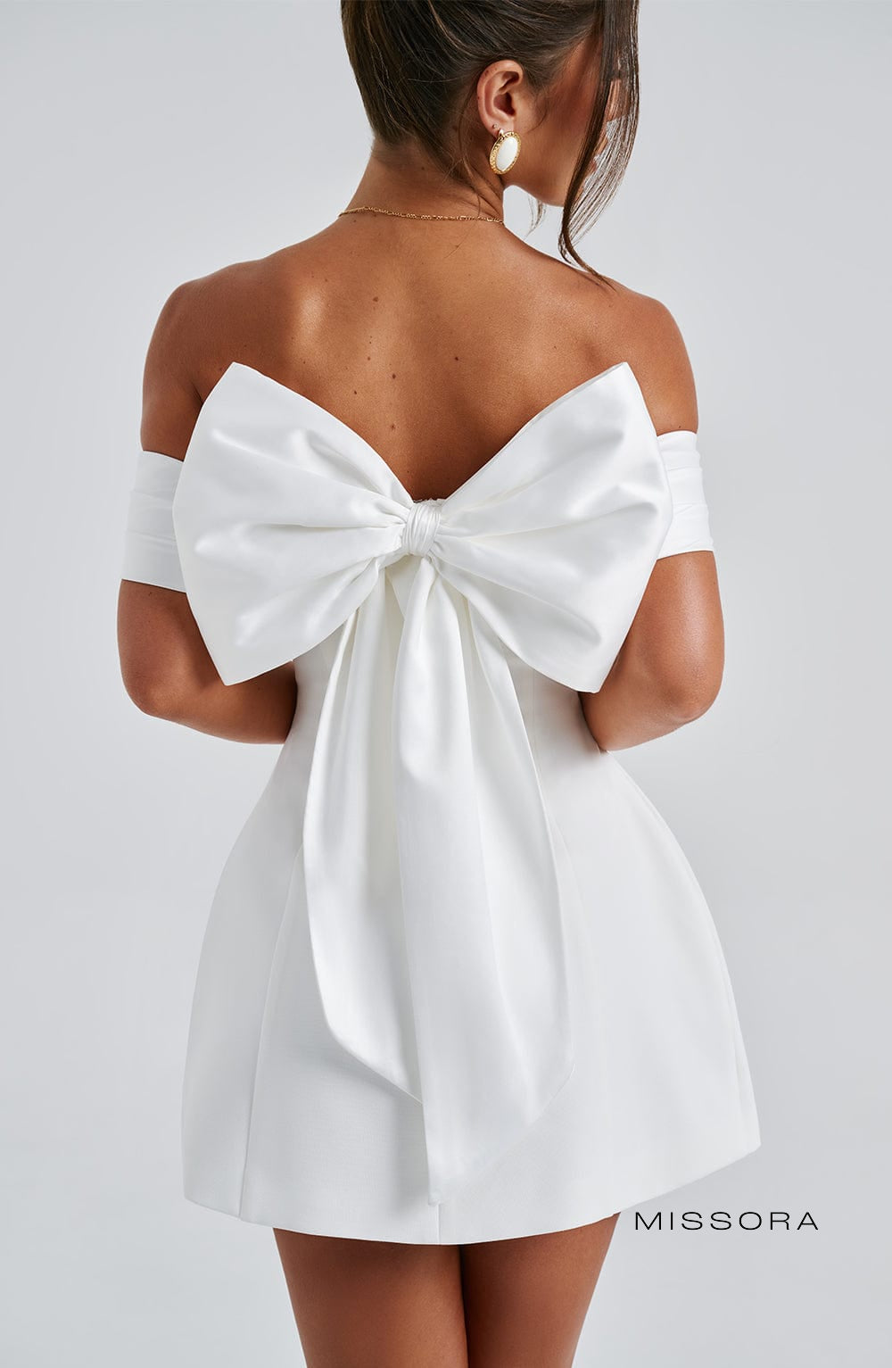 Missora Alanni Bardot Bubble Mini Dress