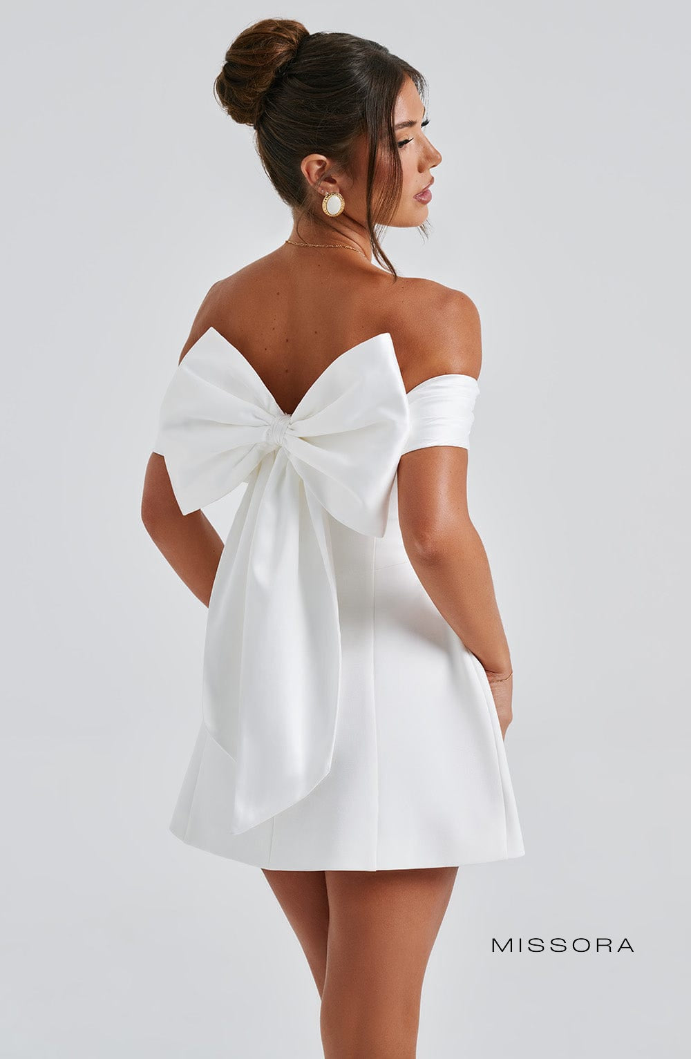 Missora Alanni Bardot Bubble Mini Dress