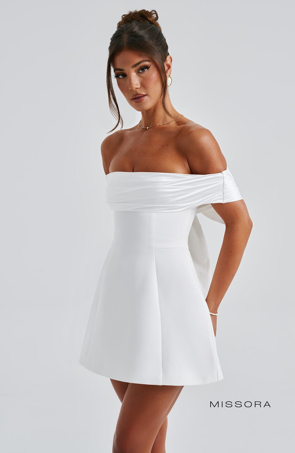 Missora Alanni Bardot Bubble Mini Dress