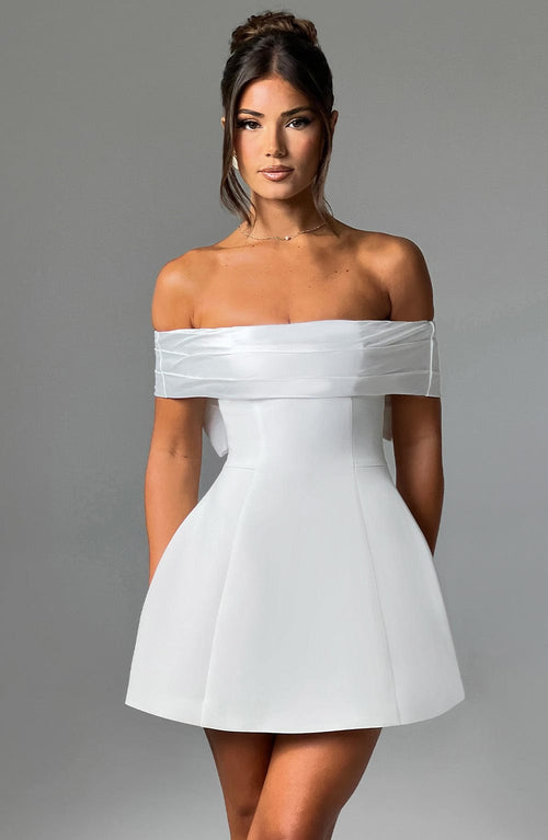 Missora Alanni Bardot Bubble Mini Dress