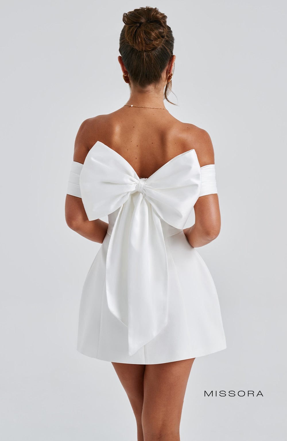 Missora Alanni Bardot Bubble Mini Dress