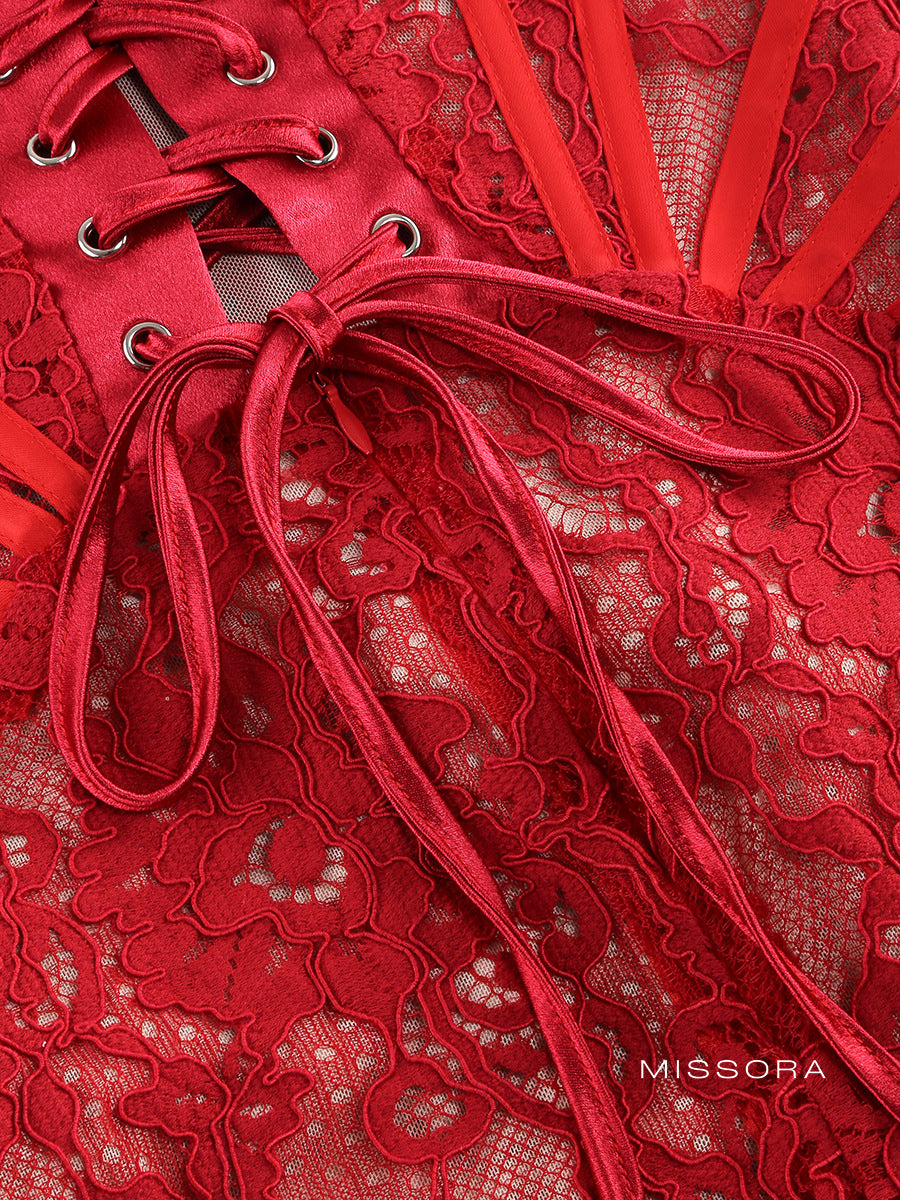 Alaura Straplez Dantel Mini Elbise [X3H22G62]