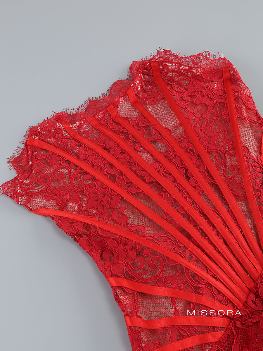 Alaura Straplez Dantel Mini Elbise [W11OU72H]