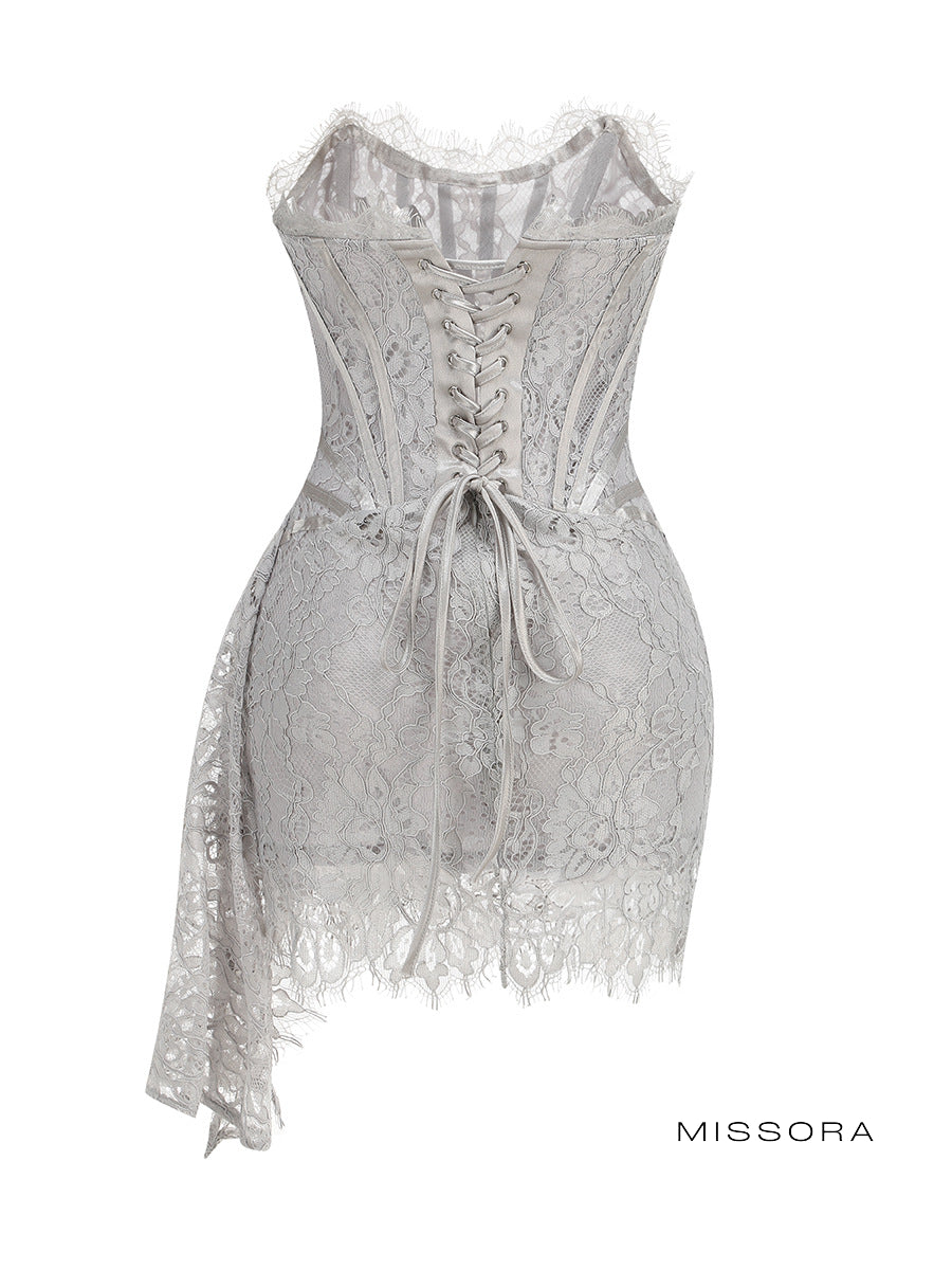 Alaura Straplez Dantel Mini Elbise [RGL1RMDE]