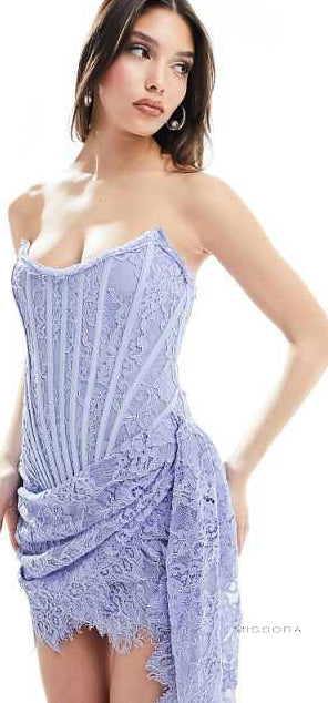 Alaura Straplez Dantel Mini Elbise [URB06L9K]