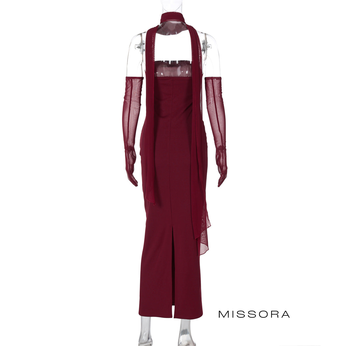 Alba Bardot Yırtmaçlı Elbise [EF67RZNL]