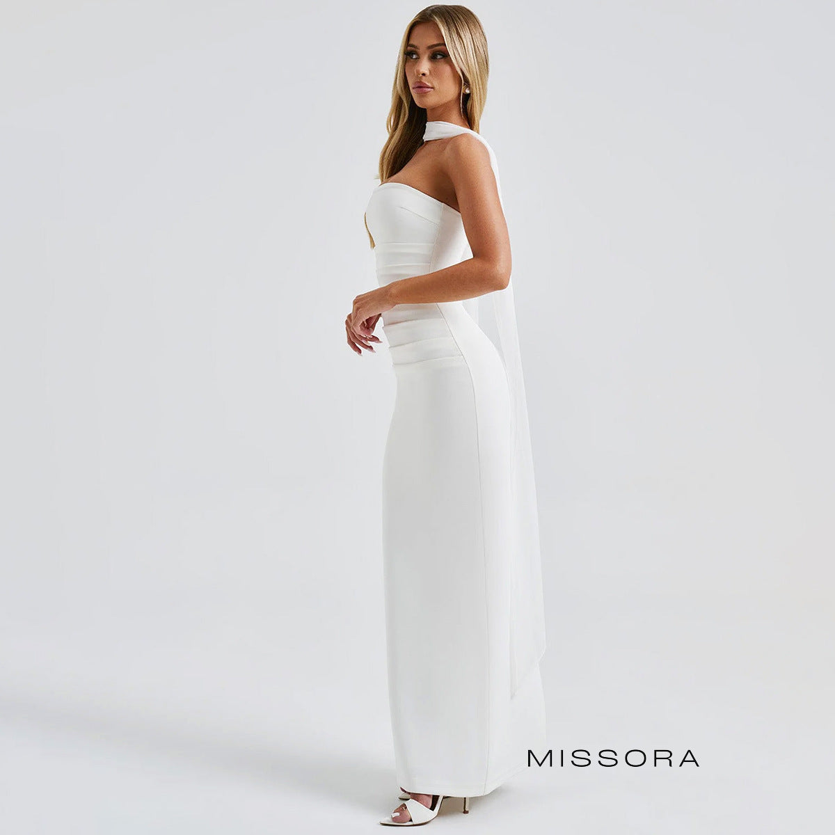 Alba Bardot Yırtmaçlı Elbise [SVFTDK5V]