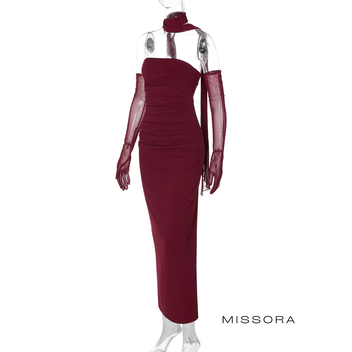 Alba Bardot Yırtmaçlı Elbise [CSI9BRKO]