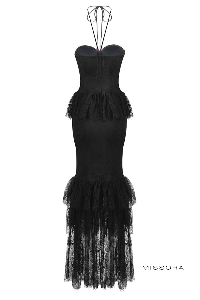 Missora Aleya Cicekli Halter Maksi Elbise | BD2601FD-1 | BD2601FD-2 | BD2601FD-3 | BD2601FD-4