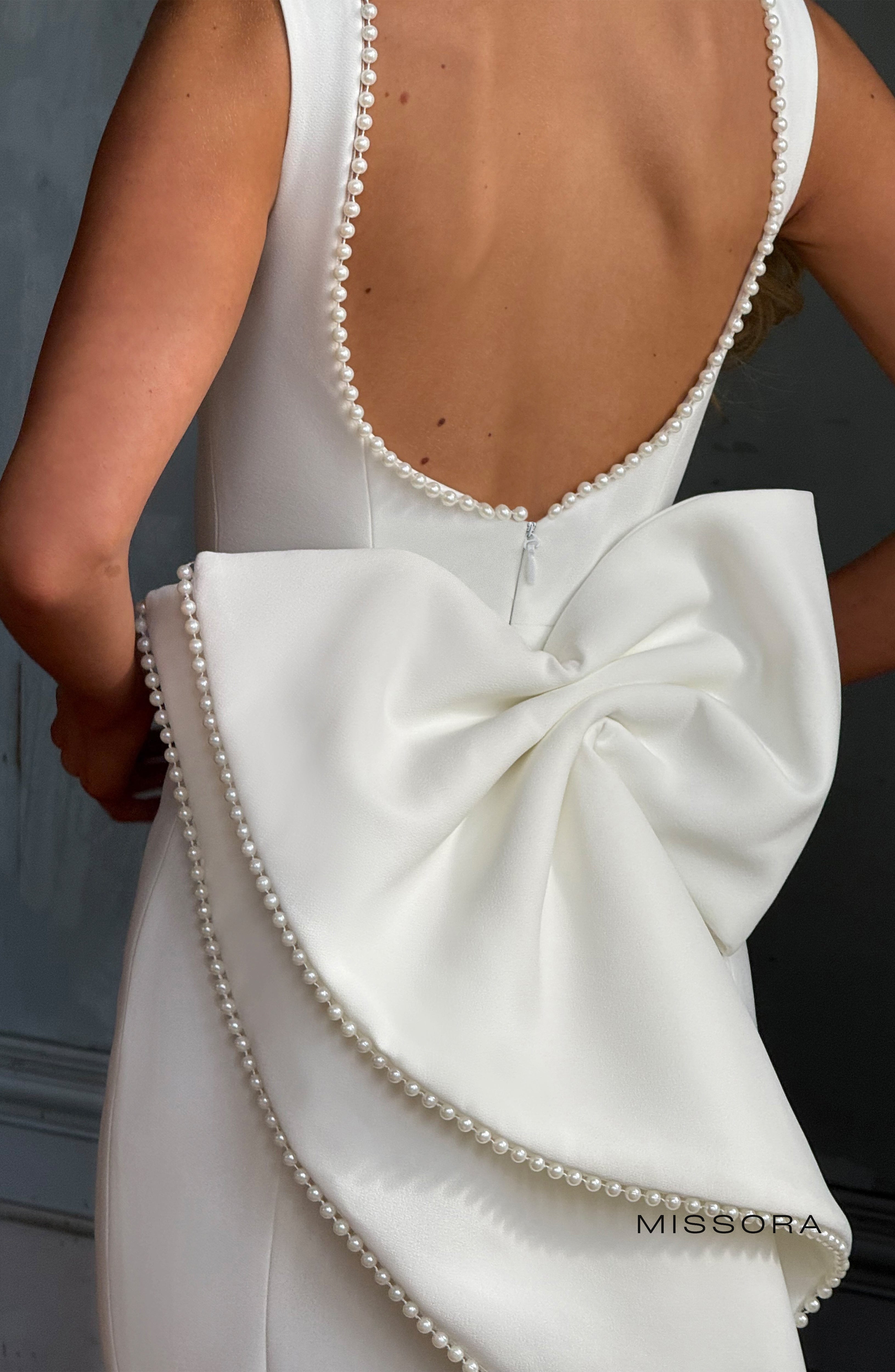 Missora Alyse Pearl Trim Midaxi Dress - Ivory