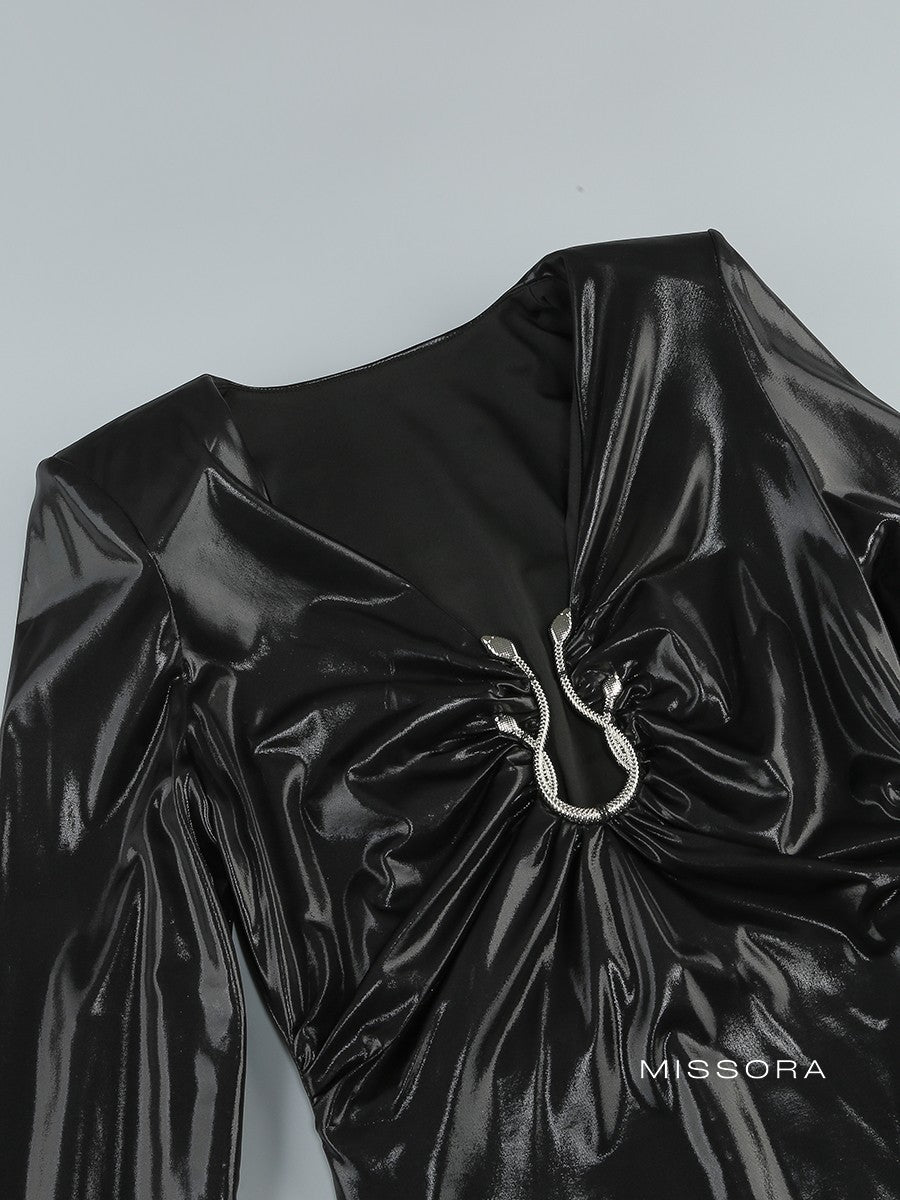 Amara Suni Deri Maxi Elbise [6TF7A14V]