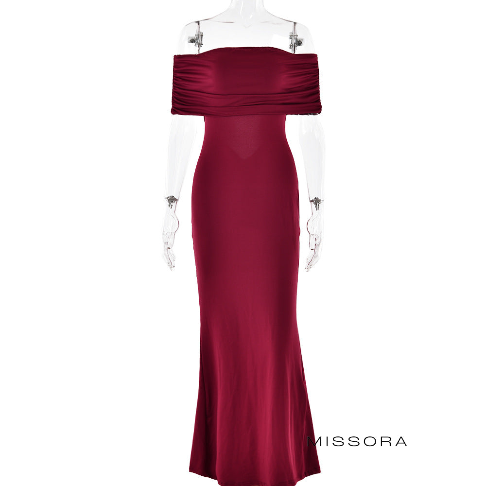 Amberley Omuz Dekolteli Balık Elbise [B804EGBZ]