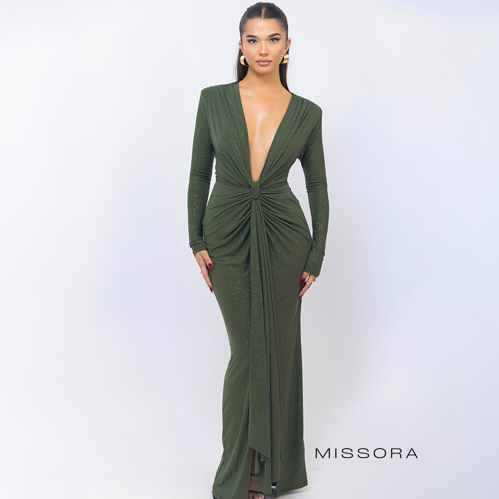 Amiracle V Yaka Uzun Elbise [NYE3GU2O]