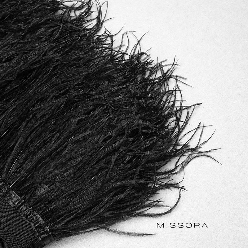 Amora Tüy Detaylı Straplez Elbise [BBUDBZUI]