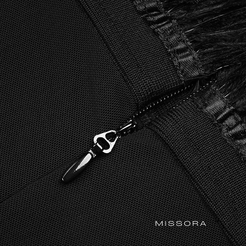 Amora Tüy Detaylı Straplez Elbise [6S35GJQK]